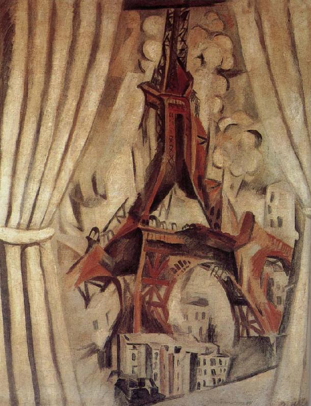 Delaunay, Robert Eiffel Tower  in front of Curtain China oil painting art